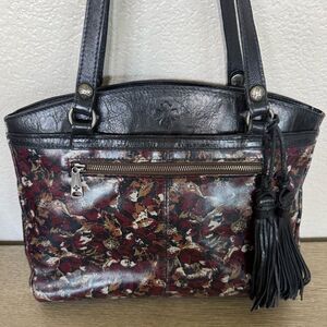 Patricia Nash Maroon Floral Leather Handbag Purse